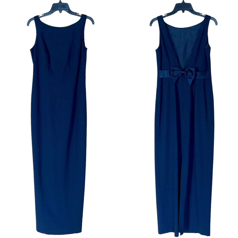 Vintage Column Dress Scoop Back Retro - Picture 2 of 12
